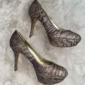 Nine West Platform Sparkly Heels
